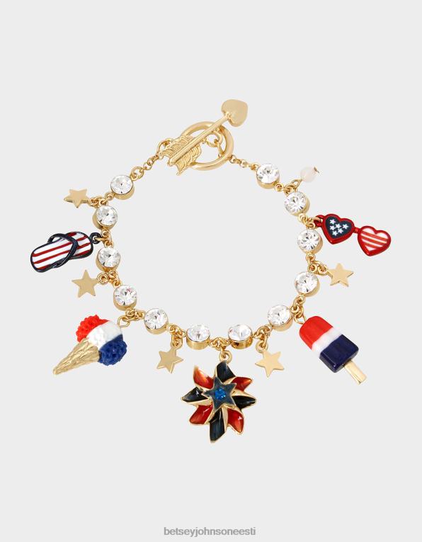 ee Betsey Johnson naised 4. juuli võlukäevõru punane/valge/sinine ehted 400N0361