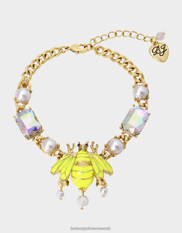 ee Betsey Johnson naised lillenäitus bee flex käevõru kollane ehted 400N0352