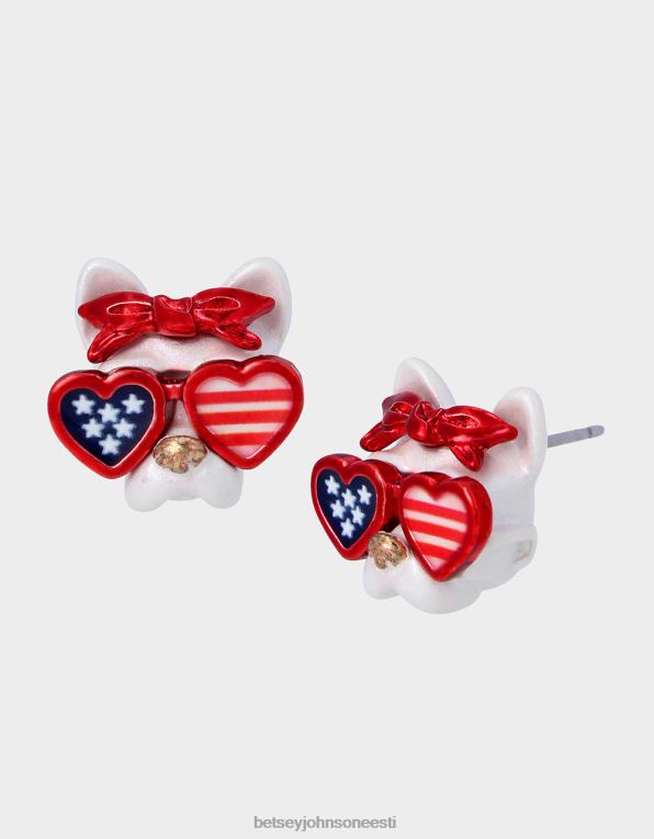 ee Betsey Johnson naised 4. juuli koera päikeseprillid punane/valge/sinine ehted 400N0327