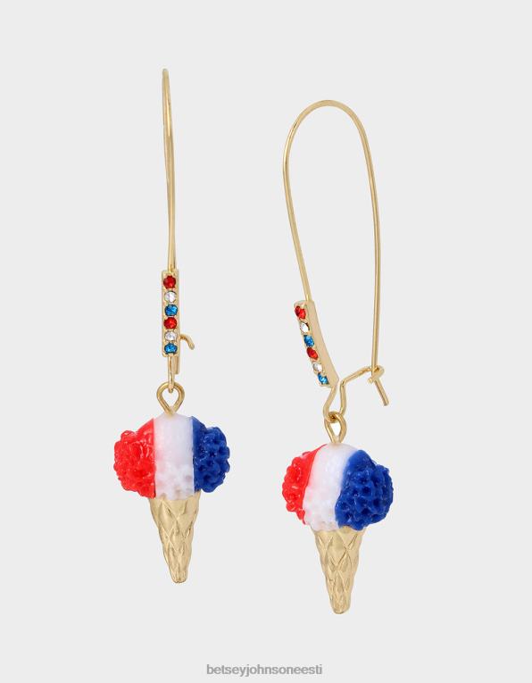 ee Betsey Johnson naised 4. juuli lumekäbi konksuga kõrvarõngad punane/valge/sinine ehted 400N0328