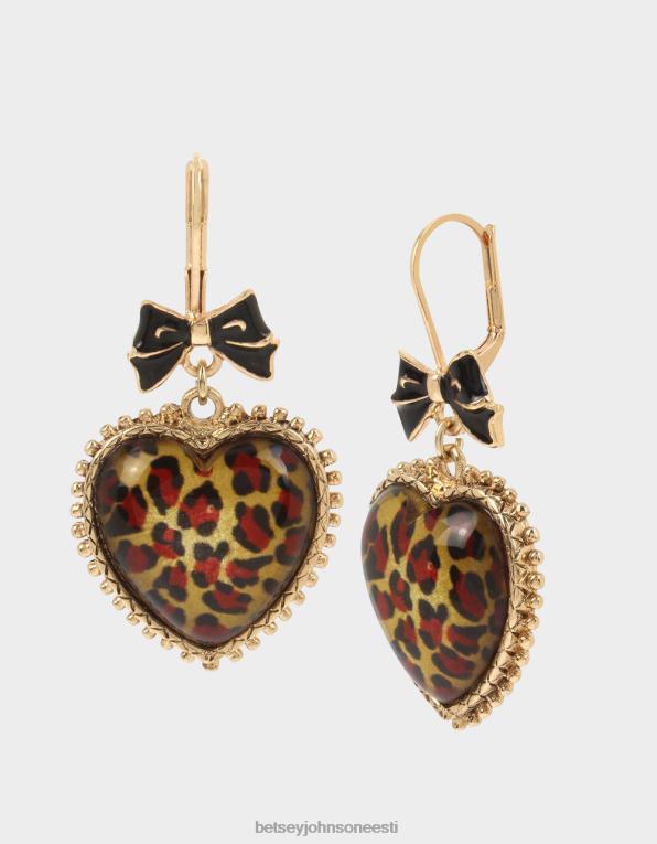 ee Betsey Johnson naised kõrvarõngad südamest leopard ehted 400N0339