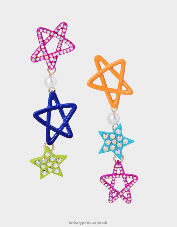 ee Betsey Johnson naised kidult kitsch star mismatch lineaarsed kõrvarõngad mitu ehted 400N0364