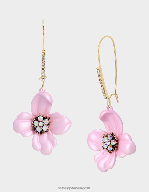 ee Betsey Johnson naised lillenäitus lillepilk kõrvarõngad roosa ehted 400N0343