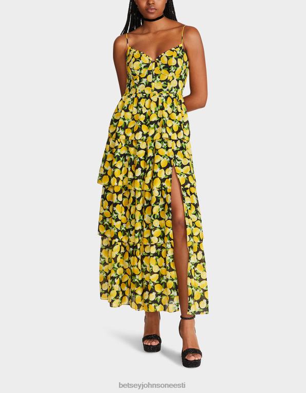 ee Betsey Johnson naised la la lemons maxi kleit must Riietus 400N0264