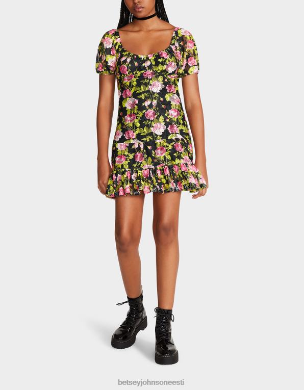 ee Betsey Johnson naised vintage lilleline minikleit must Riietus 400N0282