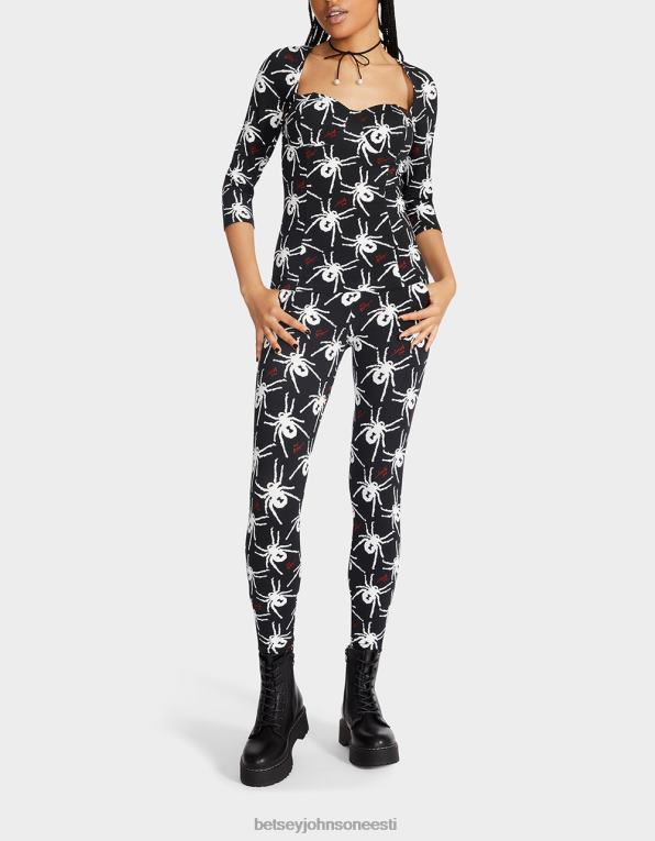 ee Betsey Johnson naised 80. bash korseti raglaani topp must valge Riietus 400N0305