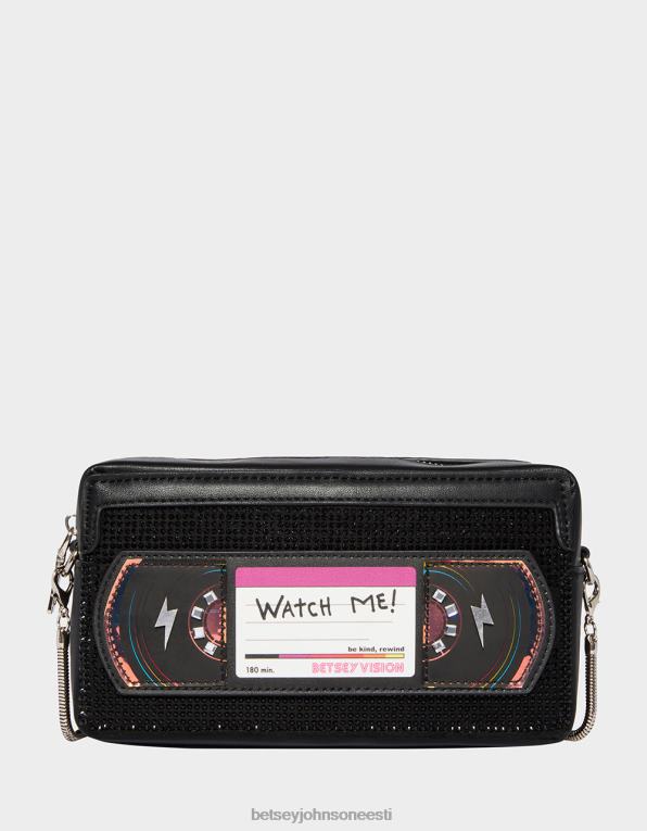 ee Betsey Johnson naised kitš ole lahke tagasikerida vhs crossbody must tarvikud 400N0223