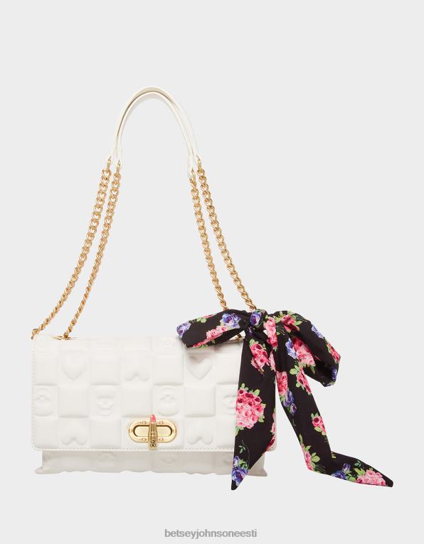 ee Betsey Johnson naised kolju n südamete klappkott valge tarvikud 400N0228