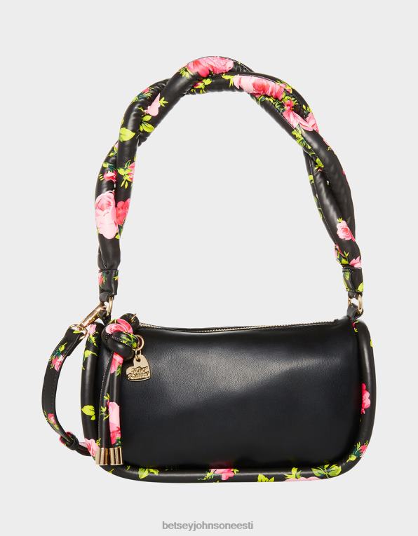 ee Betsey Johnson naised ära võta seda keerdunud õlakotti must tarvikud 400N0260