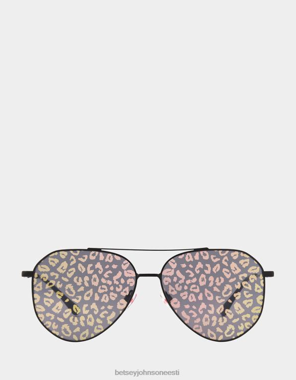 ee Betsey Johnson naised peene kirjaga päikeseprillid must/roosa tarvikud 400N0377